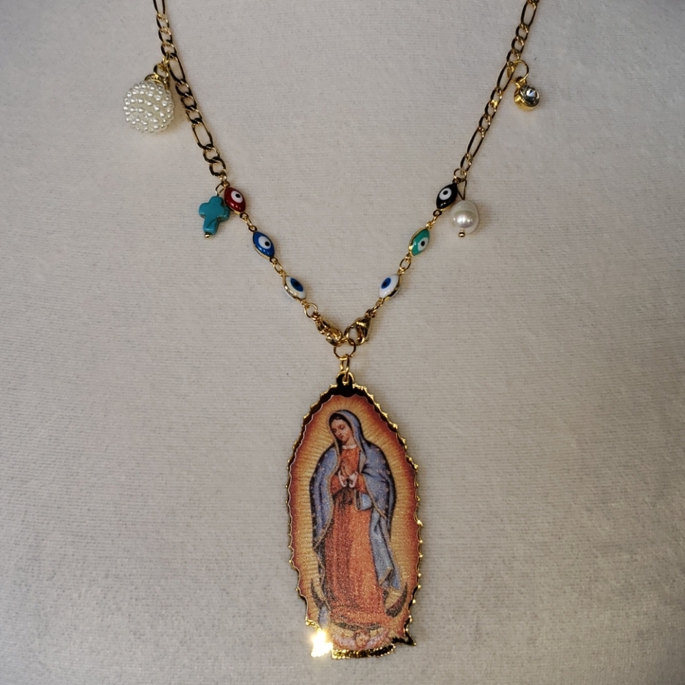 Lady of Guadalupe Virgin Guadalupe. Evil Eye Pearl
